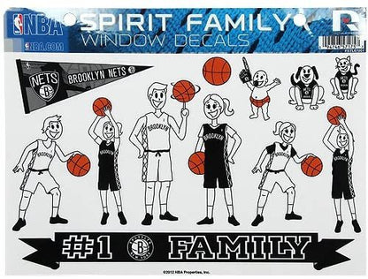 Brooklyn Nets Family Decals Sticker Sheet, 8x11 Inch