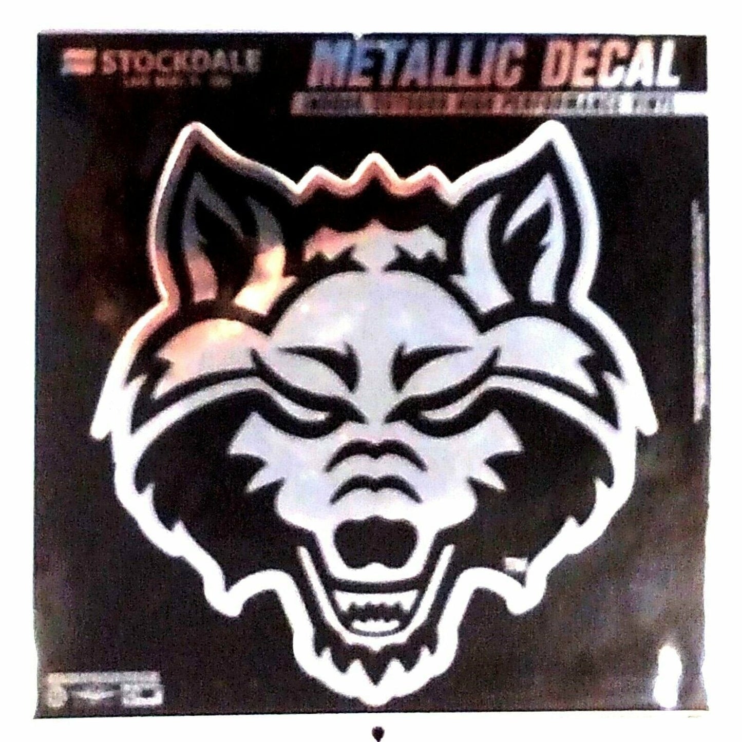 Arkansas State University Red Wolves 6 Inch Decal Sticker, Metallic Chrome Shimmer Design