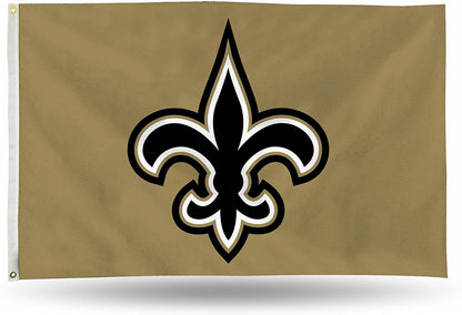 New Orleans Saints Premium 3x5 Feet Flag Banner, Logo Design, Metal Grommets, Outdoor Use, Single Sided