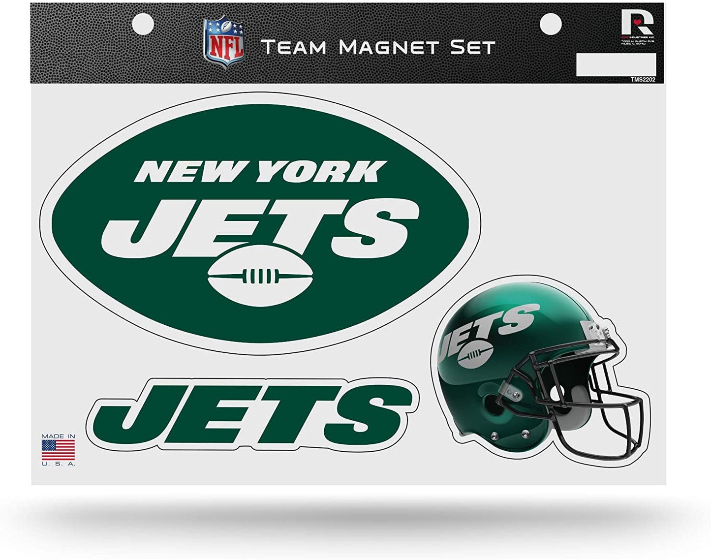 New York Jets Team Multi Magnet Set, 8.5x11 Inch Sheet, Die Cut, Auto Home