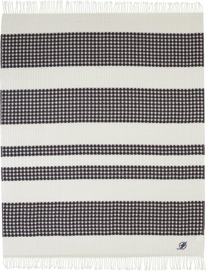 Miami Dolphins Throw Blanket Waffle Weave Jacquard, 50x60 Inch, Unisex-Adult, 100% Acrylic