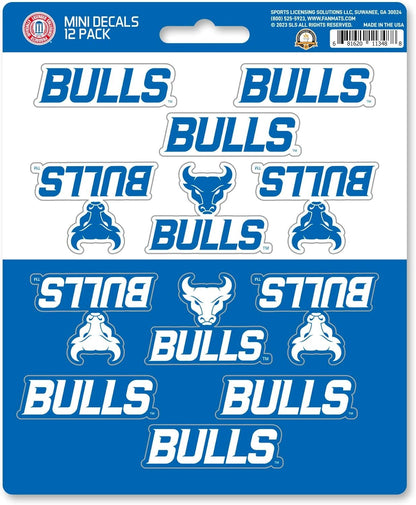 University at Buffalo Bulls 12-Piece Mini Decal Sticker Set, 5x6 Inch Sheet, Gift for football fans for any hard surfaces around home, automotive, personal items