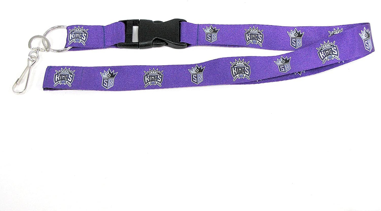 Sacramento Kings Lanyard Keychain Double Sided Breakaway Safety Design Adult 18 Inch