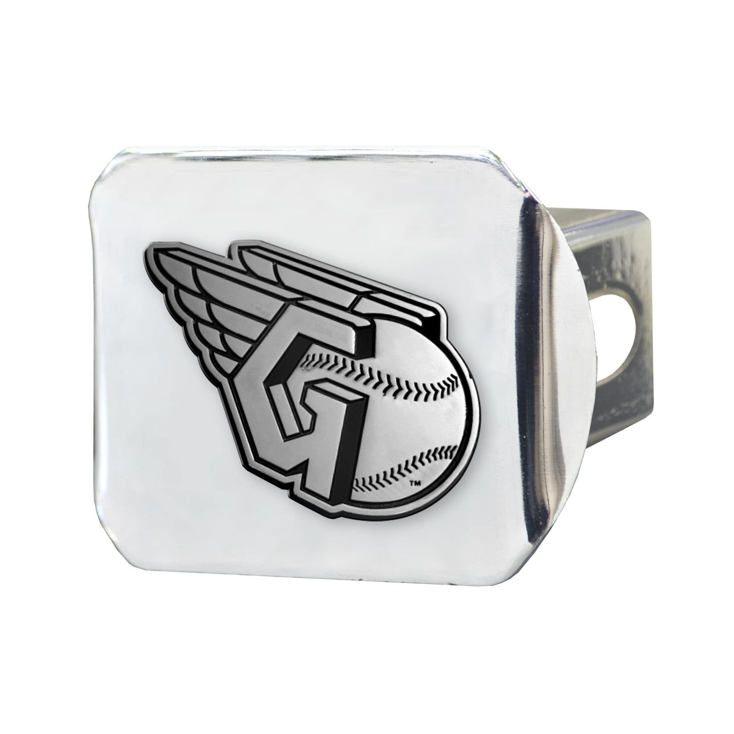 Cleveland Guardians Hitch Cover Solid Metal with Raised Chrome Metal Emblem, 2 Inch Square, Type III