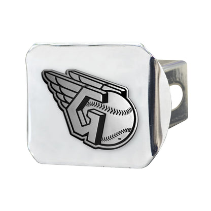 Cleveland Guardians Hitch Cover Solid Metal with Raised Chrome Metal Emblem, 2 Inch Square, Type III