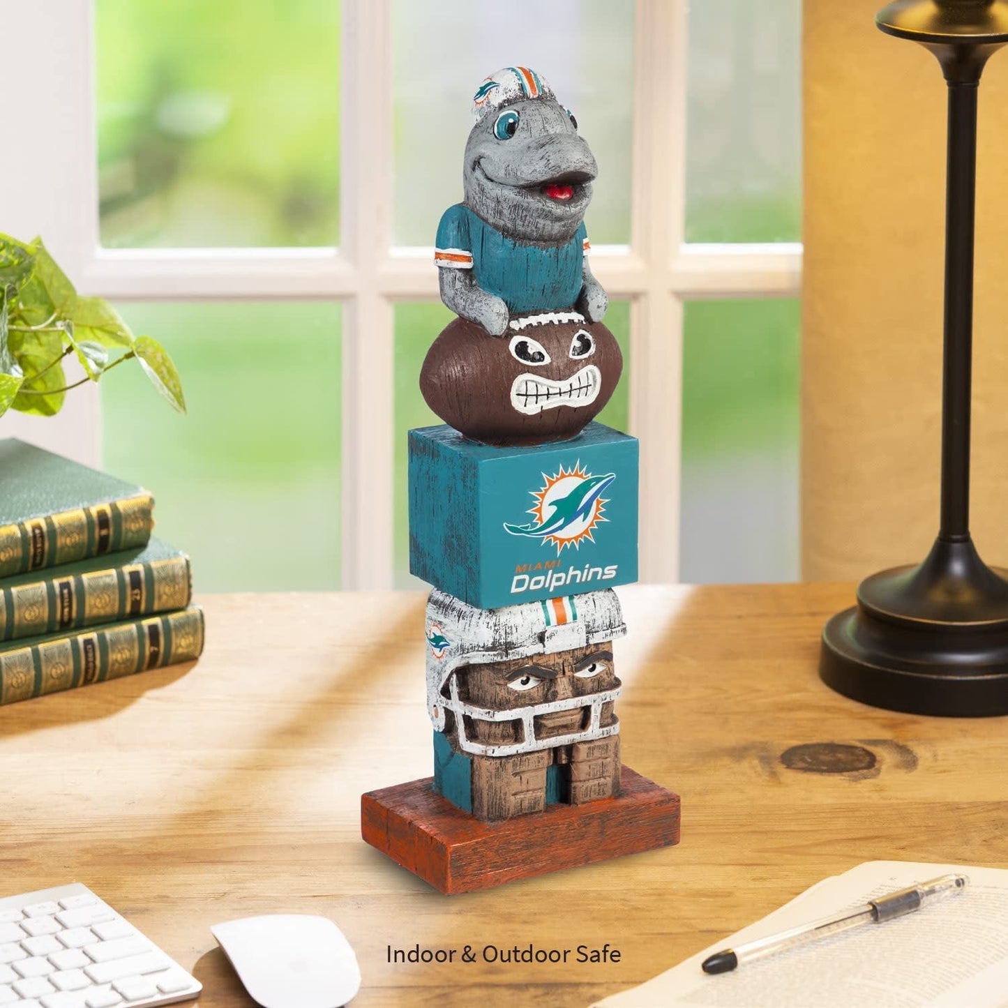 Miami Dolphins 16 Inch Tiki Totem Garden Statue Resin Outdoor Decoration
