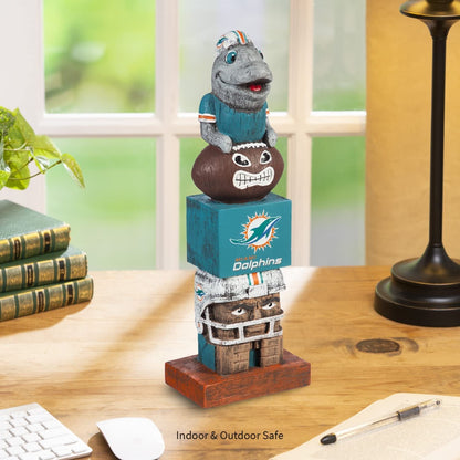 Miami Dolphins 16 Inch Tiki Totem Garden Statue Resin Outdoor Decoration