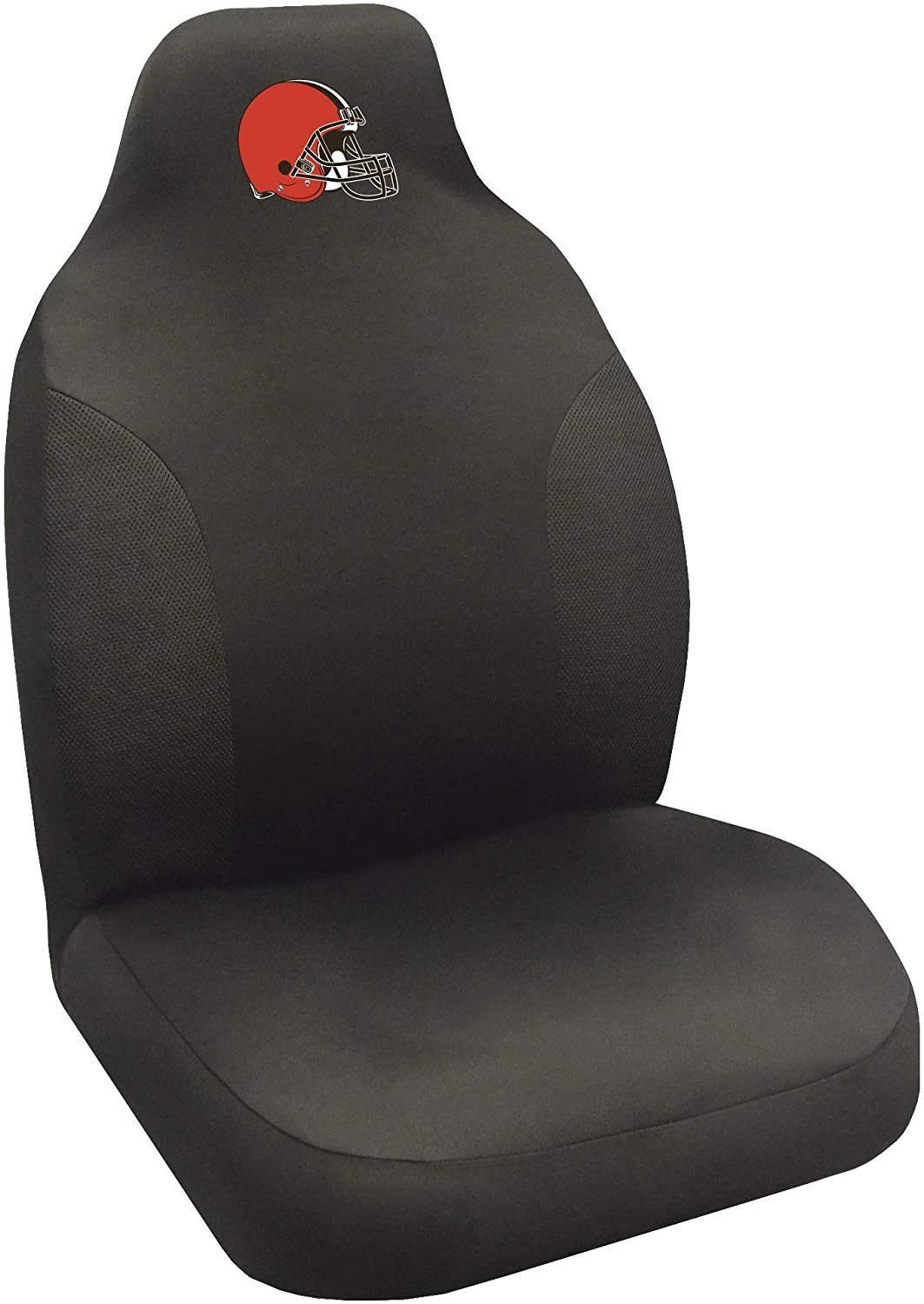Cleveland Browns Premium Embroidered Black Auto Bucket Seat Cover, 48x20 Inch, Elastic