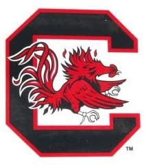 University of South Carolina Gamecocks 3 Inch Static Cling, Full Clear Adhesive Backing, Easy Peel and Stick Application, Removable and Reusable, Officially Licensed, Made in the USA