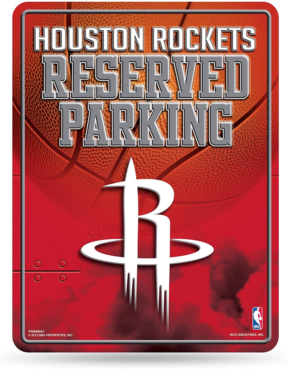 Houston Rockets Premium Metal Wall Parking Sign, 8.5x11 Inch, Primary Design, Great for Man Cave, Bed Room, Office, Home Decor