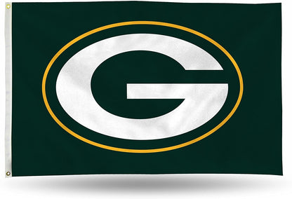 Green Bay Packers Premium 3x5 Feet Flag Banner, Logo Design, Metal Grommets, Outdoor Use, Single Sided