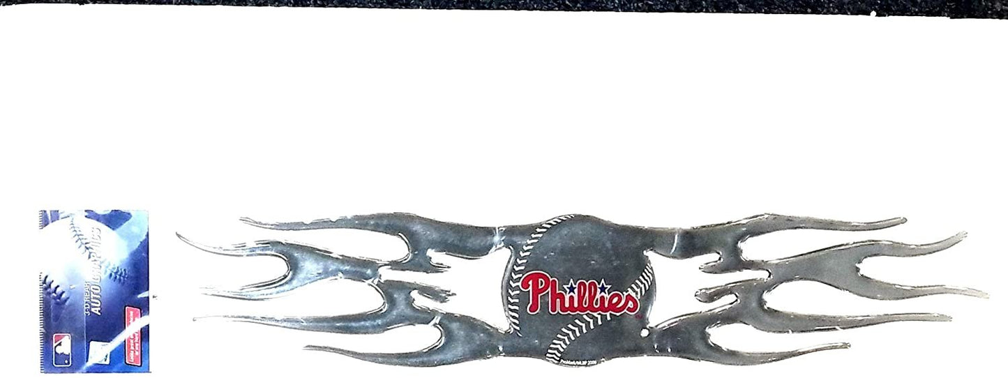 Philadelphia Phillies Drip Mold Plastic 14"x4" Rear Flame Auto Graphic Emblem Decal Baseball