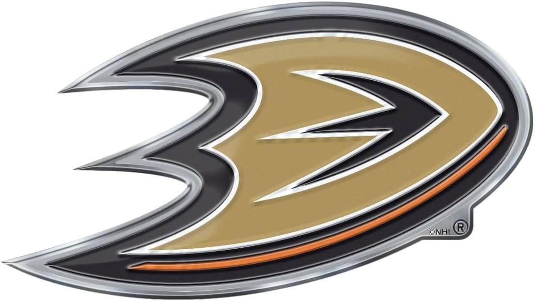 Anaheim Ducks Embossed Color Auto Emblem Aluminum Metal Raised Decal Sticker Full Adhesive Backing