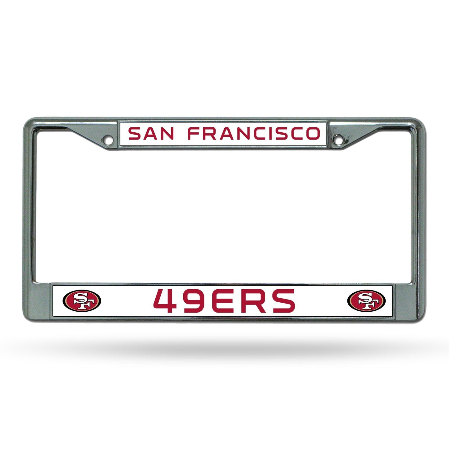 San Francisco 49ers Premium Chrome Metal License Plate Frame Tag Cover, 12x6 Inch
