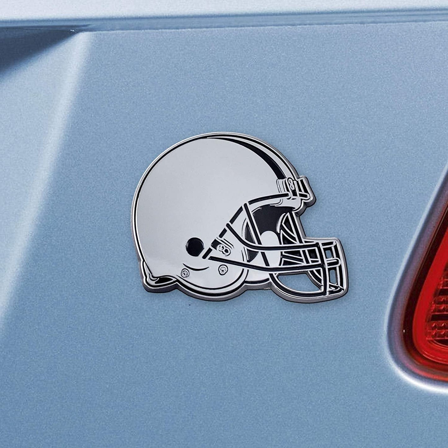 Cleveland Browns Solid Metal Chrome Auto Emblem Raised Decal Adhesive Backing