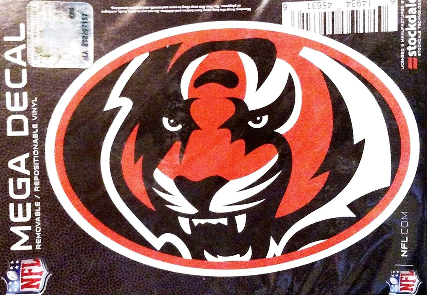 Cincinnati Bengals 5 Inch Decal Mega Logo Design Flat Vinyl Die Cut Sticker Emblem Auto Home Football