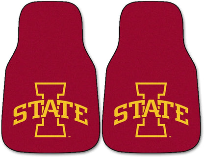 Iowa State University Cyclones Front Floor Mats, Carpet Car Set, 18x27 Inch, Nylon, Set of 2