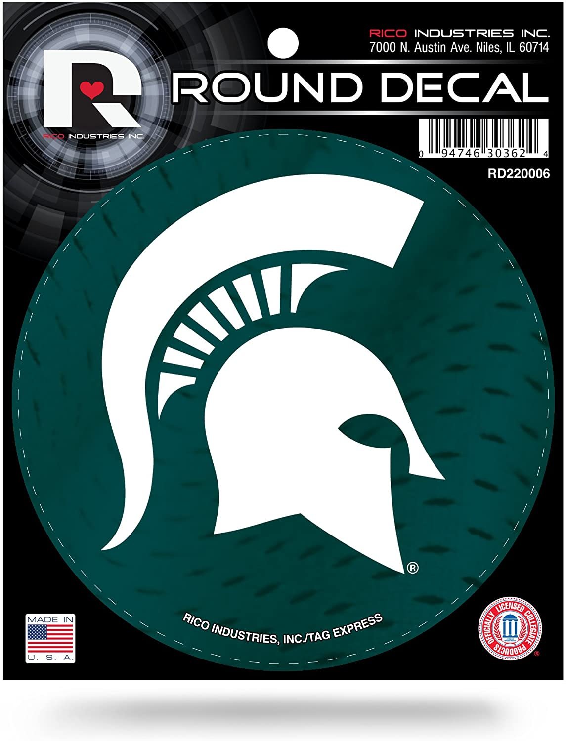 Michigan State State University Spartans 4 Inch Round Sticker Decal Flat Vinyl Full Adhesive Backing