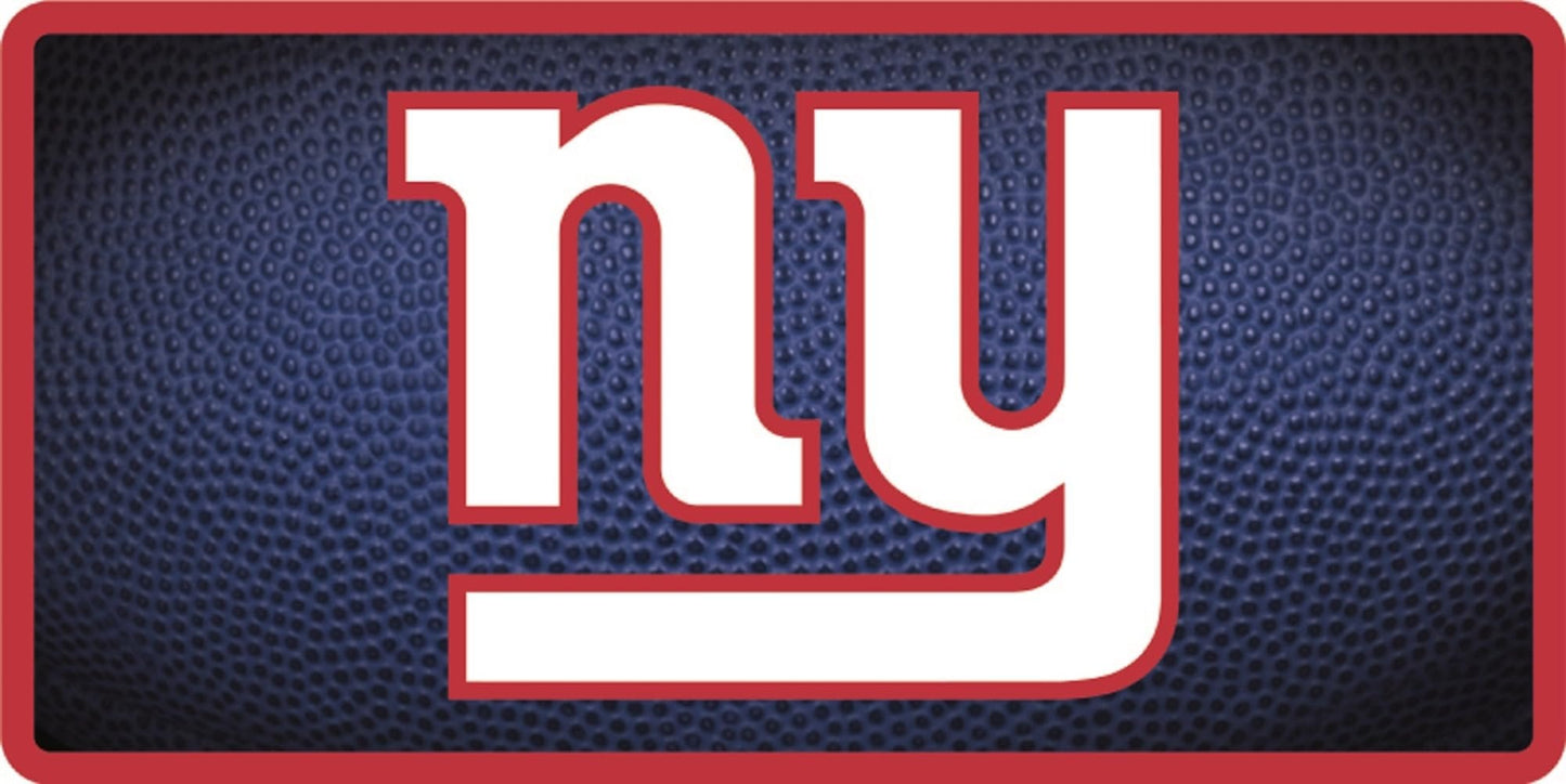 New York Giants Premium Laser Cut Tag License Plate, Team Ball Design, Acrylic Inlaid, 12x6 Inch