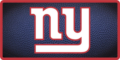 New York Giants Premium Laser Cut Tag License Plate, Team Ball Design, Acrylic Inlaid, 12x6 Inch