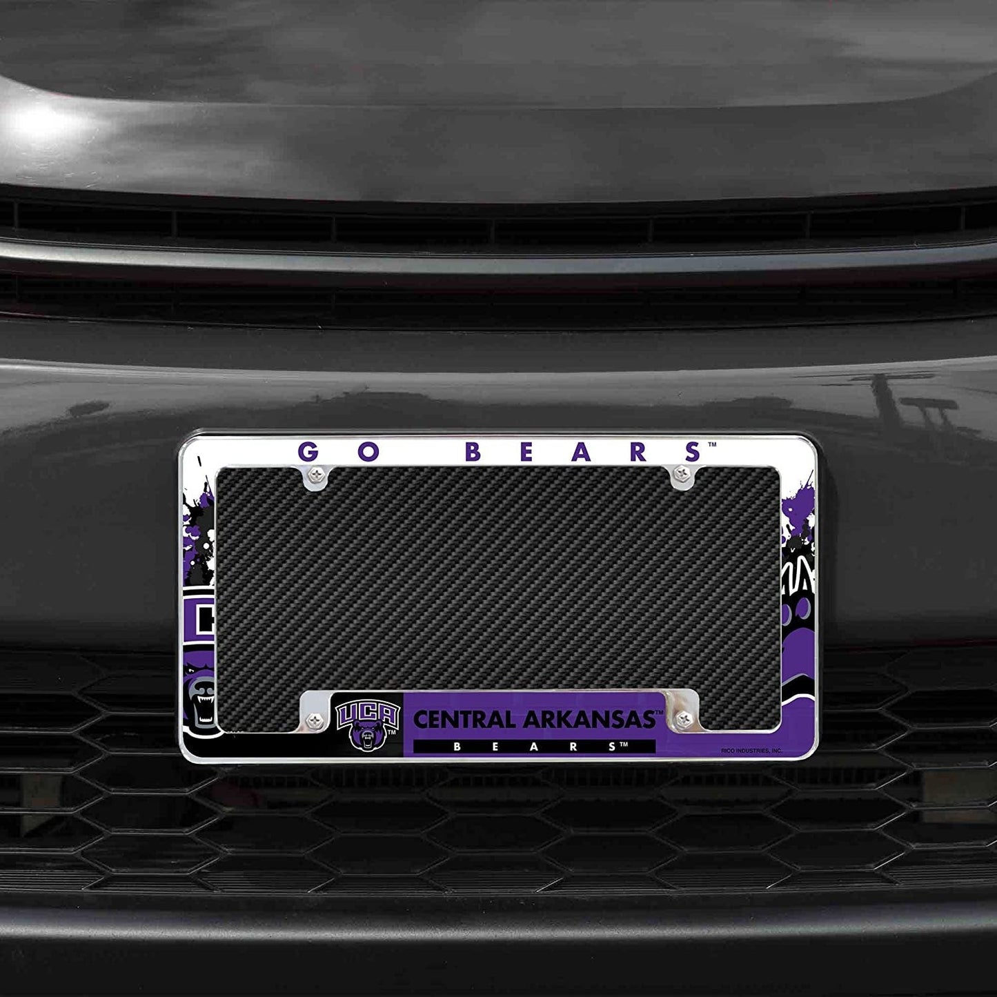 University of Central Arkansas Bears Metal License Plate Frame Tag All Over Design 12x6 Inch