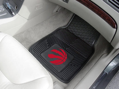 Toronto Raptors 2-Piece Heavy Duty Vinyl Car Mat Set, Front Row Floor Mats, All Weather Protection, Universal Fit, Deep Resevoir Design