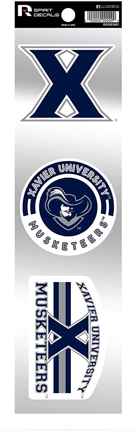 Xavier Musketeers Triple Retro Throwback Spirit Decals Flat Vinyl Auto Home Sticker Sheet University of
