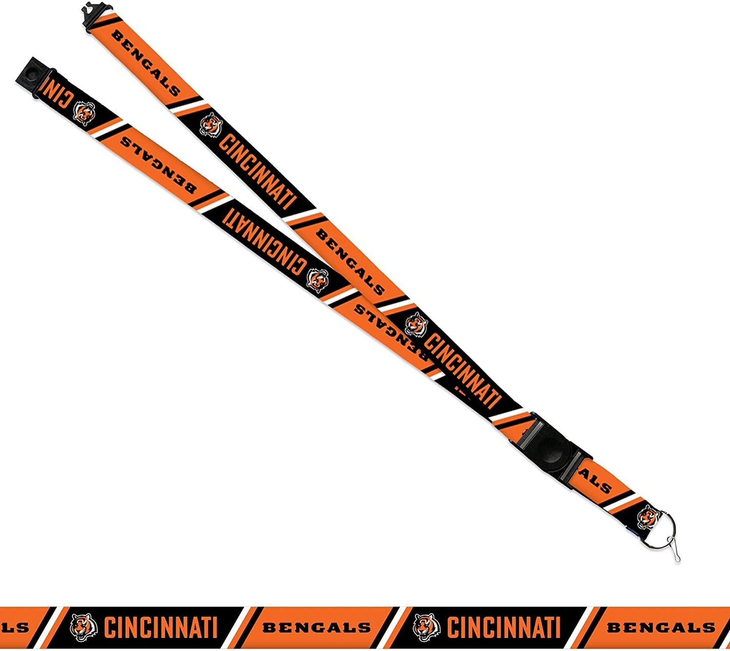 Cincinnati Bengals Lanyard Keychain Double Sided Breakaway Safety Design Adult 18 Inch