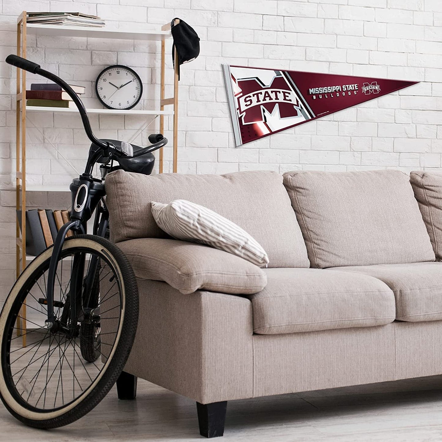 Mississippi State University Bulldogs Soft Felt Pennant, 12x30 Inch, Easy To Hang
