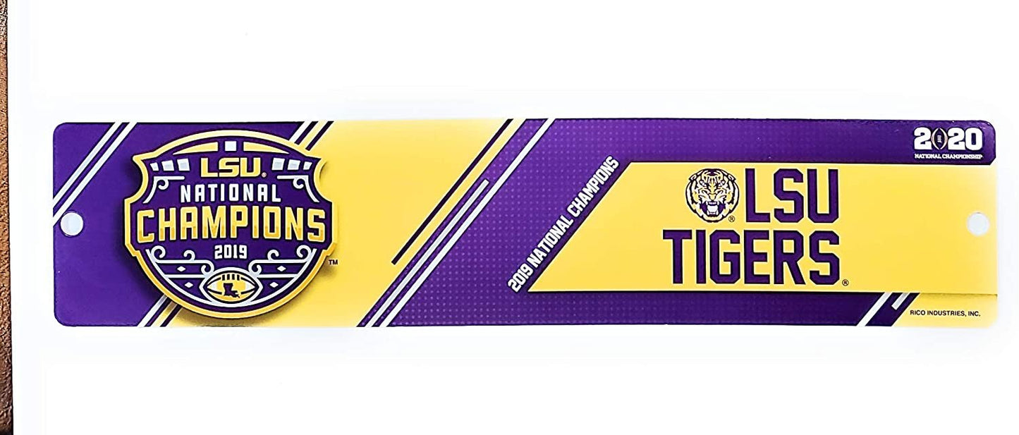 Louisiana State University LSU Tigers 2019 National Champions Bumper Sticker Flat Vinyl Decal Auto Home Sticker Emblem