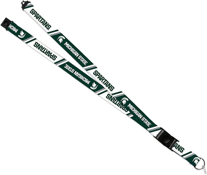 Michigan State University Spartans Lanyard Keychain Double Sided 18 Inch Button Clip Safety Breakaway