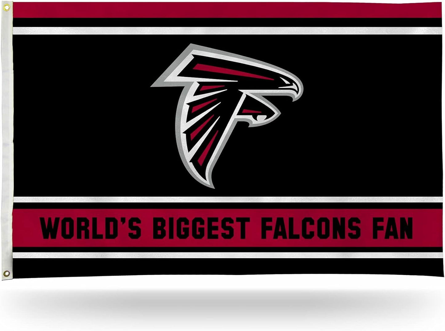 Atlanta Falcons 3x5 Feet Flag Banner, World's Biggest Fan, Metal Grommets, Single Sided, Indoor or Outdoor Use