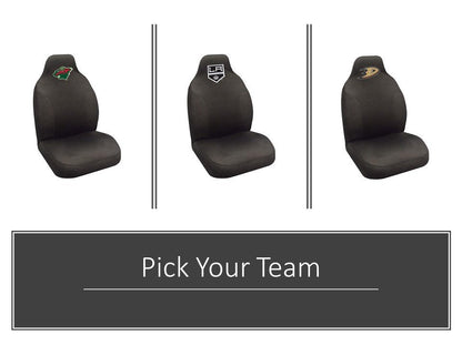 Washington Capitals Premium Embroidered Black Auto Bucket Seat Cover, 48x20 Inch, Elastic