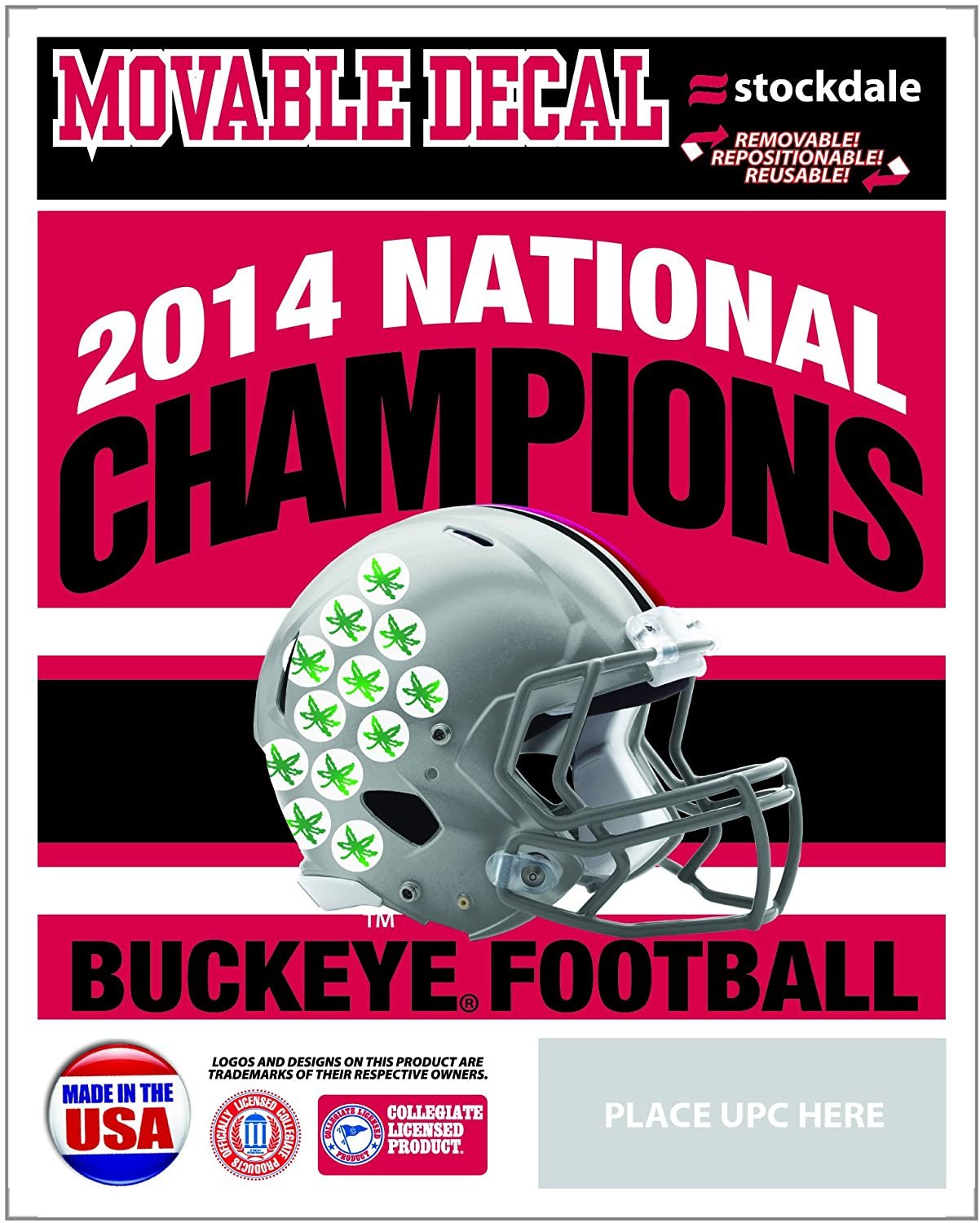 Ohio State University Buckeyes 2014 National Champions 4.5 Inch Decal Sticker Full Adhesive Backing