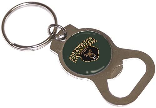 Baylor University Bears Premium Solid Metal Keychain Bottle Opener, Carbon Fiber Design