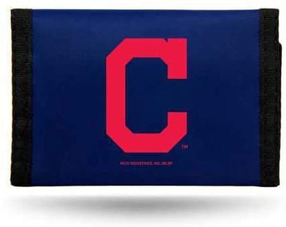 Cleveland Indians Guardians Nylon Trifold Wallet, Hook and Loop Closure