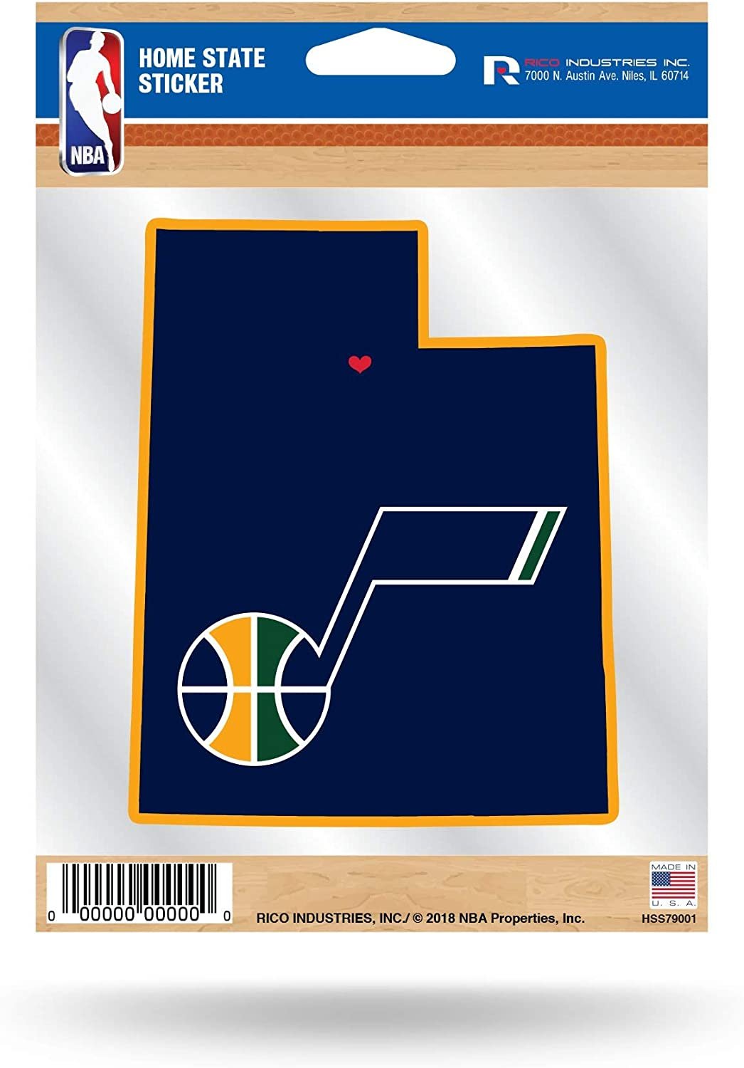 Utah Jazz 5 Inch Sticker Decal, Home State Design, Flat Vinyl, Full Adhesive Backing