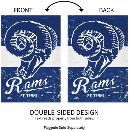 Los Angeles Rams Vintage Design, Premium Linen Garden Flag Banner, Double Sided, 13x18 Inch