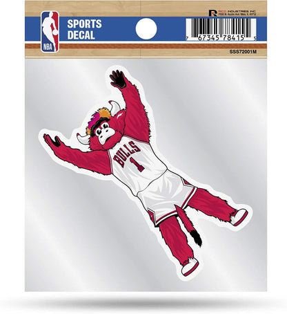 Chicago Bulls 4x4 Decal Sticker Mascot Logo Premium with Clear Backing Flat Vinyl Auto Home NBA