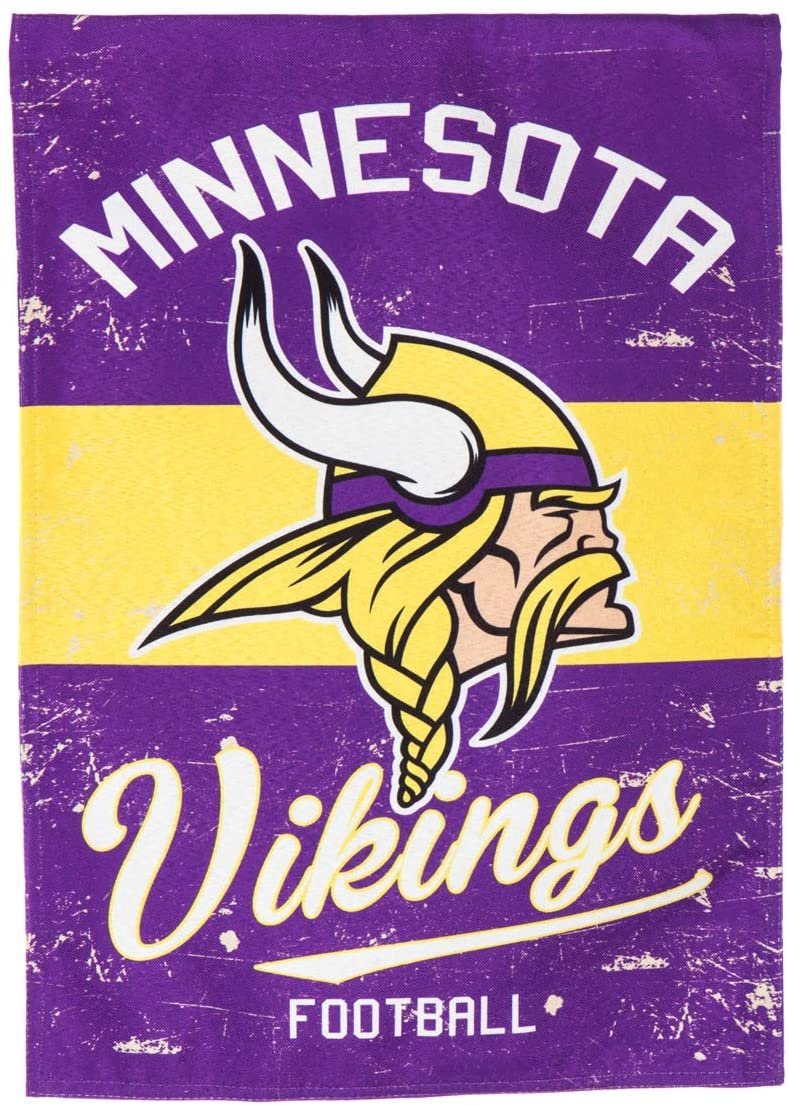 Minnesota Vikings Premium Double Sided Banner Flag 28x44 Inch Vintage Logo Design Indoor Outdoor