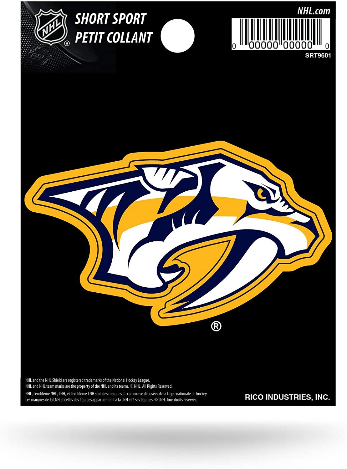 Nashville Predators 3 Inch Die Cut Sticker Decal, Primary Logo, Flat Vinyl, Full Adhesive Backing, Peel and Stick Application, Officially Licensed, Made in the USA