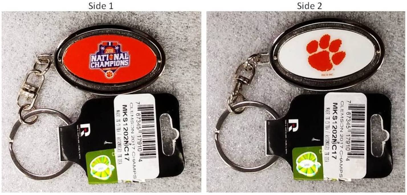 Clemson University Tigers 2016 Champions Premium Metal Keychain, 2-Sided Spinner Oval Fob