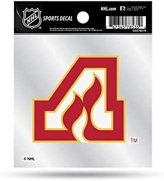 Calgary Flames 4x4 Inch Decal Sticker Retro Logo Clear Backing