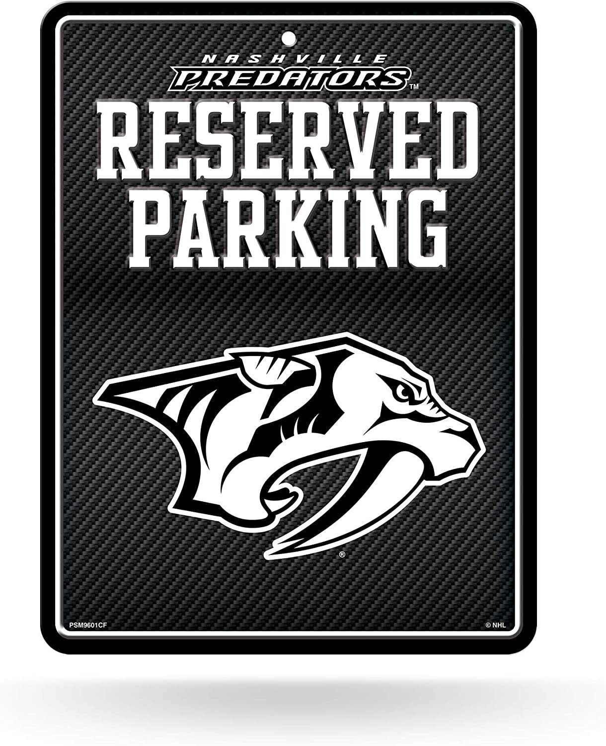 Nashville Predators Metal Parking Novelty Wall Sign 8.5 x 11 Inch Carbon Fiber Design