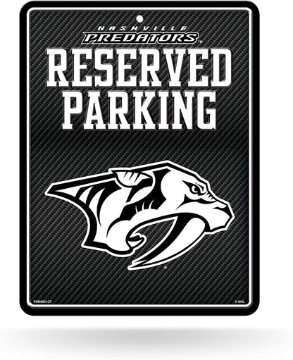 Nashville Predators Metal Parking Novelty Wall Sign 8.5 x 11 Inch Carbon Fiber Design