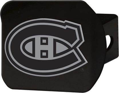 Montreal Canadiens Metal Hitch Cover, Black, 2 Inch Square Type III Hitch Cover