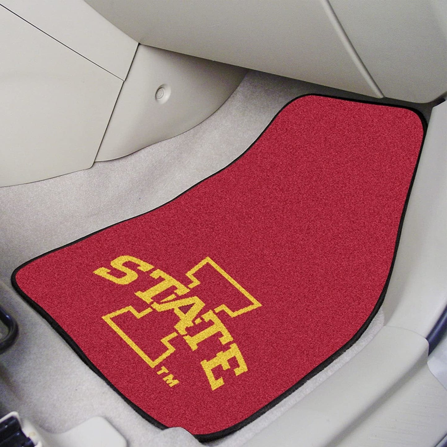 Iowa State University Cyclones Front Floor Mats, Carpet Car Set, 18x27 Inch, Nylon, Set of 2