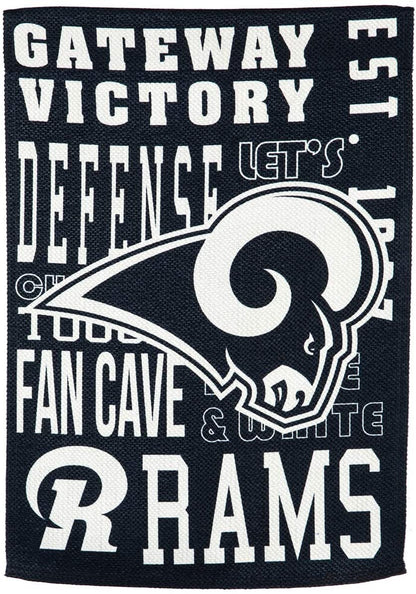 Los Angeles Rams Premium Garden Flag Banner, Double Sided, Fan Rules Style, 13x18 Inch