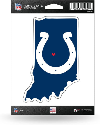 Indianapolis Colts 5 Inch Sticker Decal, Home State Design, Flat Vinyl, Full Adhesive Backing