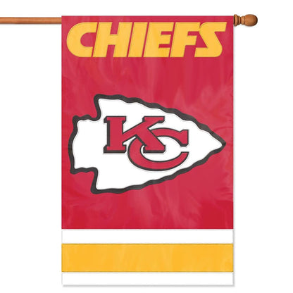 Kansas City Chiefs Premium Double Sided Banner Flag Applique Embroidered 28x44 Inches